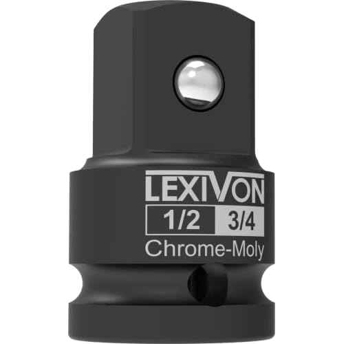 LEXIVON 1/2-Inch Impact Socket Adapter, 1/2" Female x 3/4" Male Increaser | Chrome-Molybdenum alloy steel = Fully Impact Rated (LX-401)