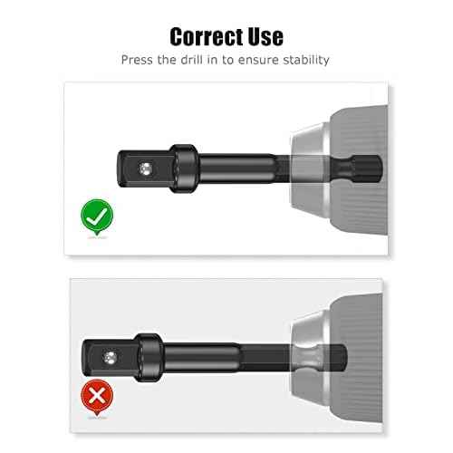 3/8 Impact Adapter Kit, 4 Pack Socket Adapter 1/4 Inch to 3/8 for Impact Driver, Automotive DIY, Extension Socket Bits, Handle Nut Driver and Drills