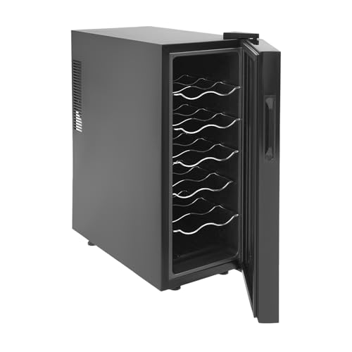 12 Bottle Wine Cooler Refrigerator with Glass Door & Digital Temp Control
