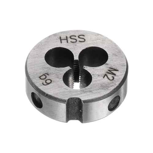uxcell Round Threading Dies, Metric M2 x 0.4 Thread (Right Hand), High Speed Steel (HSS) Screw Cutting Die Repair Tool