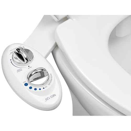 LUXE Bidet NEO 120 - Single Nozzle, Self-Cleaning, Non-Electric Bidet Attachment for Toilet Seat, Adjustable Water Pressure, Rear Wash (White)