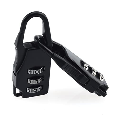 SDTC Tech 5 PCS Combination Luggage Lock Password Security Padlock Zinc Alloy Black Small Safe Combination Padlocks for Luggage Briefcases Suitcases Backpacks Computer Bags Locker Tool Cabinet