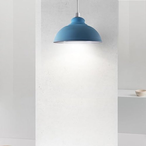 Brushed Silver Metal Lamp Shade for Pendant Lighting Fixture, Industrial Vintage Metal Curvy Pendant Replacement Lamp Shade for Pendant Light Fixture, Modern Pendant Light (Brushed Silver)