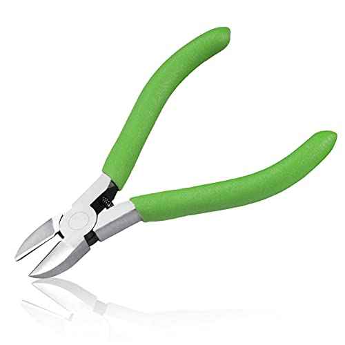 Precision Diagonal Cutting Pliers 4-Inch Wire Cutters Diagonal Side Cutters Small Wire Flush Cutters Spring Loaded Wire Snips for Jewelry Making Cutting Plastic Cable Ties