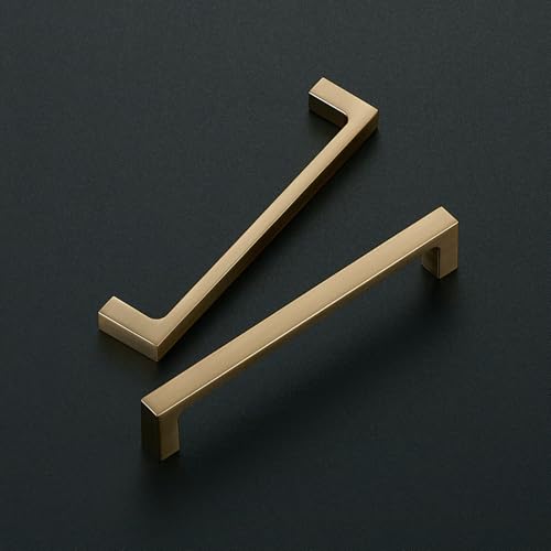 Ravinte Champagne Bronze 5 Inch Square Kitchen Cabinet Handles 10 Pack