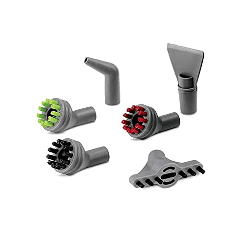 Sionlan 6 Pack Replacement Brush Kit for Bissell SteamShot 39N7 Series – 3 hard brushes, 1 wall crevice brush, 2 multi-surface tools (Replacement parts)
