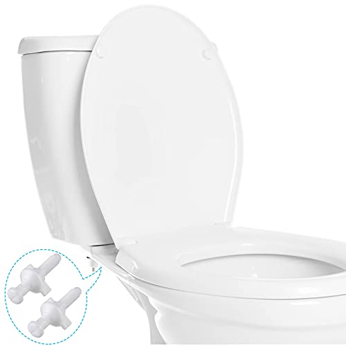 Jetec 2 Pack White Toilet Seat Screws Kit - Plastic Bolts, Nuts & Washers for Replacement