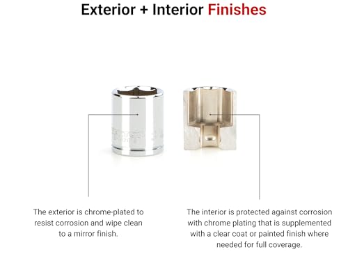 TEKTON Shallow 17mm 6-Point Drive Socket - 3/8 Inch Drive, Chrome Finish