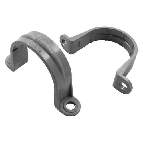 12 Pcs Grey 1 1/2 Inch PVC Pipe Straps Conduit Clamps Pipe Clamps, 2 Holes PVC Pipe Mounting Bracket for PVC Pipe Conduit and Cables