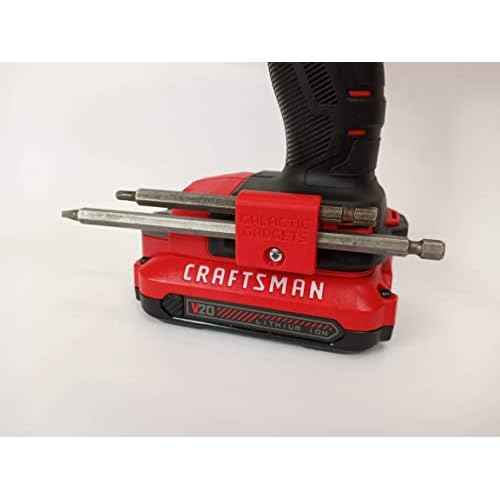 Long Bit Magnetic Holder for Craftsman V20, Securely Holds Long and Short Bits - Galactic Gadgets (Red)