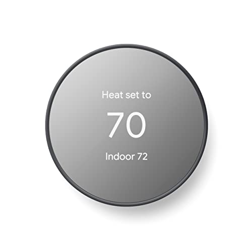 Google Nest Thermostat Charcoal - Smart Wi-Fi Programmable Home Thermostat