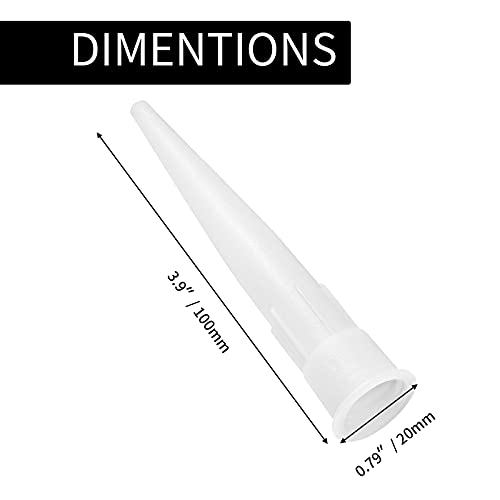 36Pcs Plastic Caulk Nozzles, Caulk Extension Nozzle Tip Replacement for Sausage Caulking Gun (White)