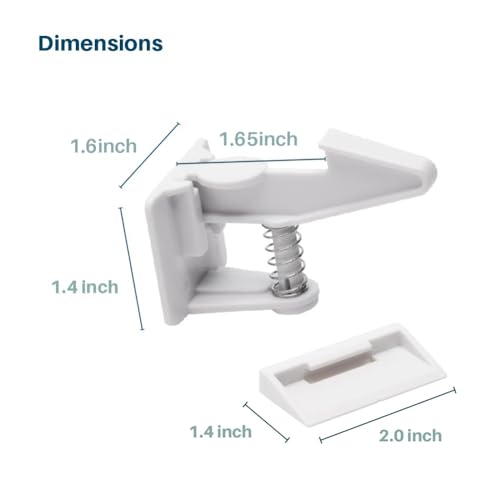 Inaya Baby Proof Cabinet Locks 8 Pack - Child Safety Drawer Latches with 3M Adhesive