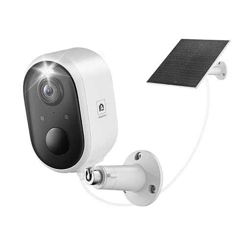 Solar Security Camera Outdoor Wireless, 2K Color Night Vision, Battery Powered PIR Motion Detection,2.4GHz WiFi Cameras for Home Surveillance, Light and Sound Alarm, 2-Way Audio