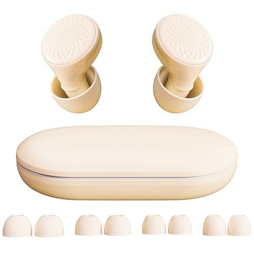 Ear Plugs for Sleeping Noise Cancelling, 45dB for Noise Reduction, Noise-Reducing Earplugs for Sleeping, Concerts, Shooting, Silicone Hearing Protection Earbuds with 8 Eartips (Beige, One Size)