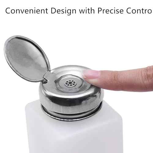 2 Pcs Liquid Push Alcohol Dispenser Solder Flux Bottle Cleaner Push Down Pump Dispenser for Acetone Cleanser Polish Remover, 200ml