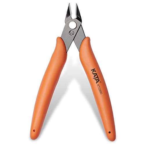 KATA 5-Inch Mini Flush Wire Cutters for Jewelry & Model Making - 1 Pack Orange