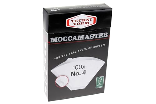 Technivorm Moccamaster #4 White Paper Coffee Filters 100-Count - Bleach-Free, Recyclable