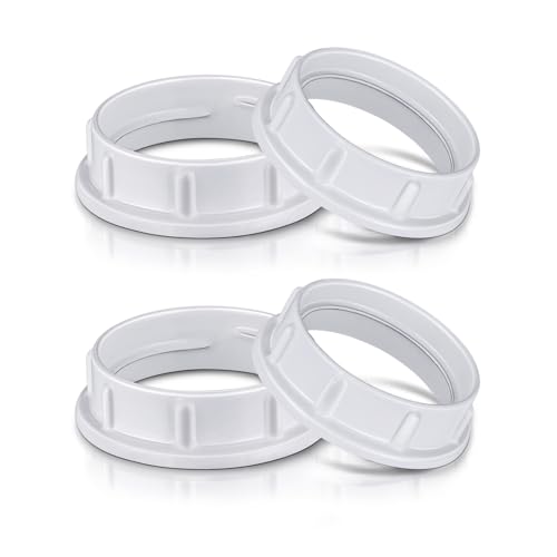 EMNOOTI 1-1/2" White Aluminum Threaded Socket Shade Ring for E26 Medium Base Lamps