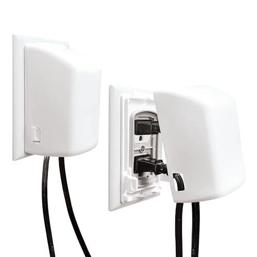 Dreambaby Dual Fit Outlet Cover Box - Baby Safety Outlet Cover for Standard & Decora Plugs - Child Proof Electrical Outlet Plugs - Essential Plug Cover for Baby Proofing - 2 Pack