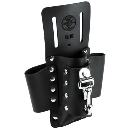 Klein Tools 5119 Tool Pouch, Multi Tool Holder with 4 Pockets and Knife Holder is Great for Electrician Gifts