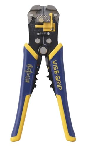 IRWIN VISE-GRIP 8-Inch Wire Stripper, Self-Adjusting, 10-24 AWG, ProTouch Comfort (2078300) - Version with 200mm Jaw
