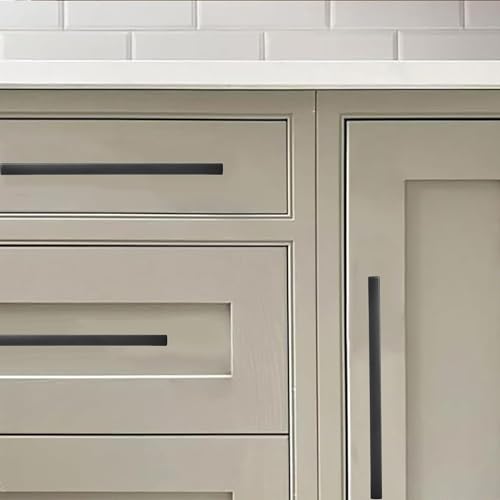 KHTUMEWARE 10 Pack 3 Inch Center to Center Black Cabinet Pulls Square Bar Handles Matte Finish