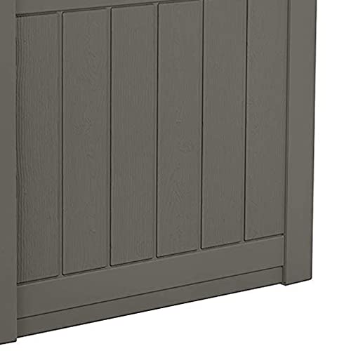 Suncast 22-Gallon Stone Gray Resin Outdoor Storage Box with Seat - Weatherproof Deck Container, Garden & Patio Storage Bench (Variation 1)