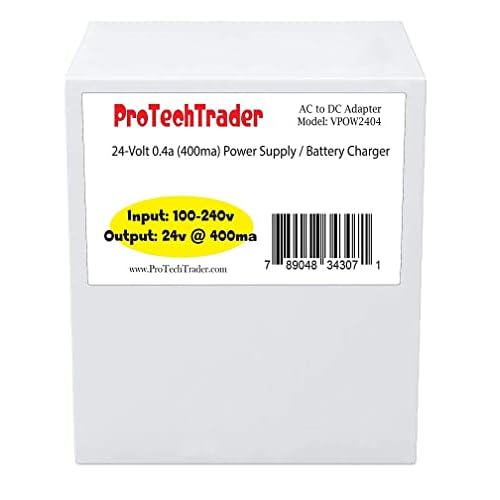 24v 400ma Battery Charger for Drill Master 18v NICD - Upgraded Replacement Original OEM Drillmaster 68420 AC/DC Adapter Power Supply UL - Replaces Sanhong SH-DC0240400 Intertek BC-240 24.0v 0.3a 7.2w