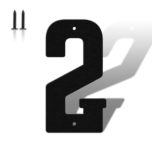 3 Inch Black Metal House Address Numbers & Letters - Modern Outdoor Wall Decor, Weather-Resistant, Easy Install (2 pcs) - Hppybiry