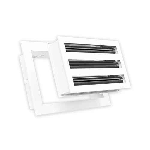 QuietCool 10x6 Modern Design AC Grille - Aluminum White - Air Vent - Linear Slot Diffuser - Register Grille for Heating and Cooling - Compatible with Ceiling, Wall, or Floor Registers