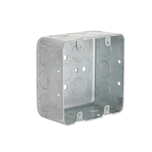 RACO 680 2-Device 4-Inch Square Switch Box, 2-1/8-Inch Deep, Surface Mount