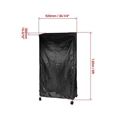 QWORK Storage Shelving Unit Cover, Wire Rack Cover for Shelf 36 x 14 x 72 inch, 210D Oxford Cloth, Keeps Rack Clean, For Home, Office, Storage and Garage, Black