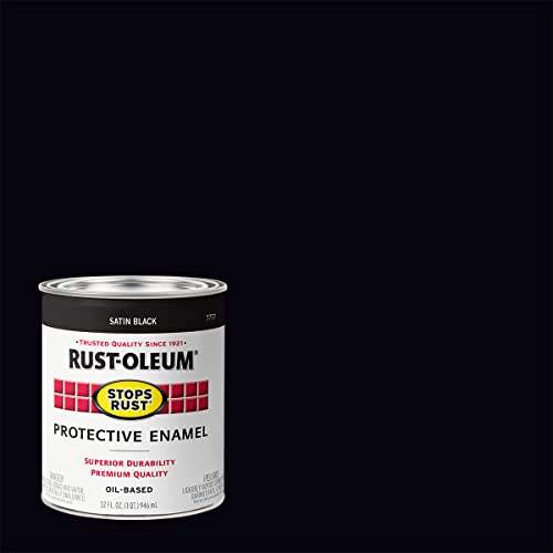 Rust-Oleum Stops Rust Satin Black Protective Enamel Paint 32 Fl Oz