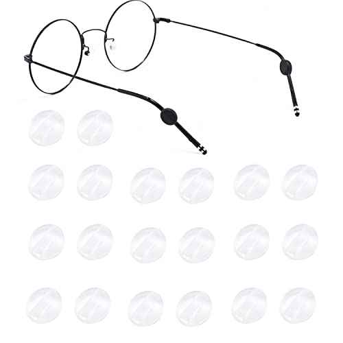 OPUGIT Silicone Eyeglasses Temple Grips, Mini Round Eyewear Retainer, Anti-Slip Glasses Retainer, Frame Grips for Spectacle, Sunglasses, Glasses, Eyewear, 10 Pairs, Clear