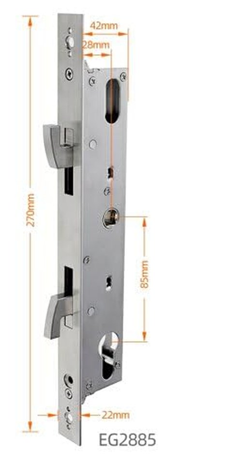 Slim Smart Lock for Sliding Doors – 6-in-1 Keyless Entry with Fingerprint, Passcode, IC Card, App Control, Key + Built-in Doorbell | Tuya WiFi, Auto-Lock, Alexa Compatible | Sleek Black Aluminum