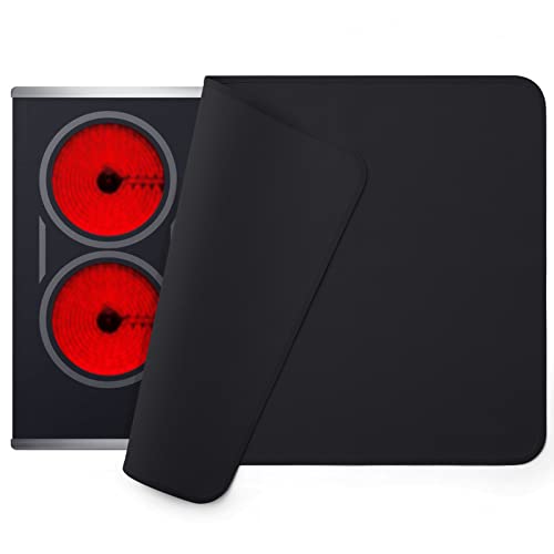 FLASLD 21x29.5 Inch Glass Stove Top Cover - Silicone-Coated Fiberglass, Black, No Logo