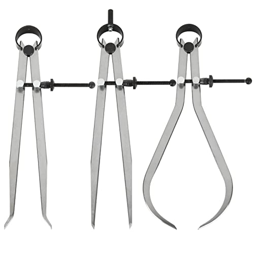 Acrux7 3Pcs 8 Inch Long Spring Caliper Set, Carbon Steel Outside