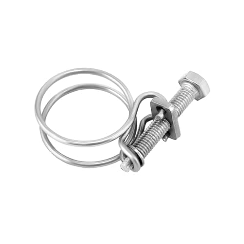 QWORK Heavy-Duty 1-1/2 Inch Double Wire Hose Clamp with Bolt ? 304 Stainless Steel 10 Pack, Leak-Proof and Corrosion-Resistant for Secure Hose Connection