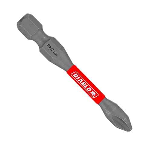 Diablo Phillips Drive Bits with Anti-Slip Tip - Impact Strong, #2, 1/4" Hex Shank, 2" Length, 5-Pack - DPH22P5
