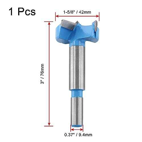 Forstner Drill Bit - 1-5/8 Inch(42mm), Tungsten Carbide Forstner Bits Wood Hole Cutter Auger Opener - Woodworking Boring Bit Hinge Hole Saw Rotary Cutting Tool for Plastic Furniture