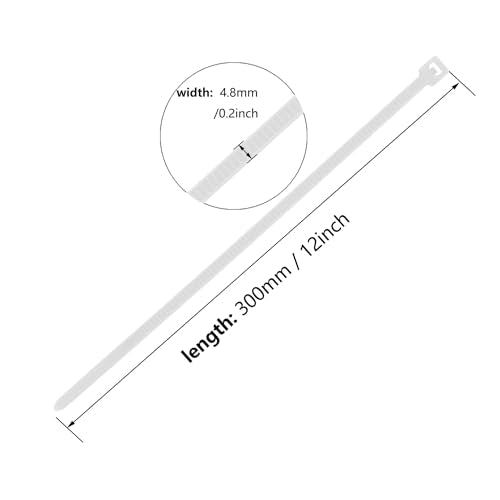 Armpow 12 Inch Black Zip Ties 1000 PCS Heavy Duty Nylon Cable Ties Indoor Outdoor
