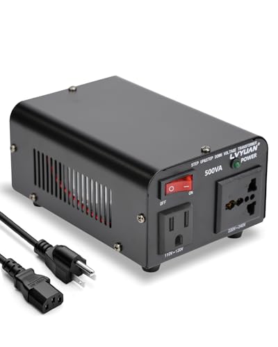 LVYUAN 500VA Voltage Transformer Converter Step Up/Down 110V-120V to 220V-240V