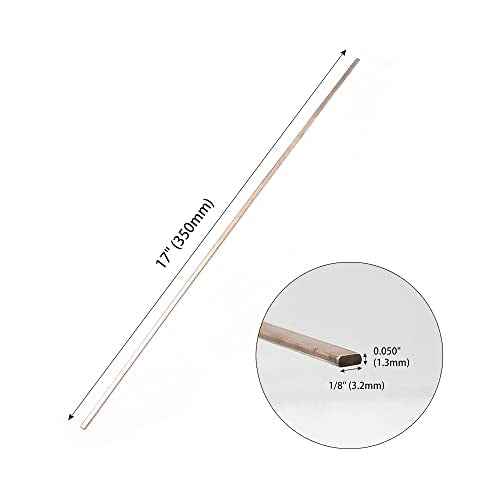 Silver Brazing Rods 5% BCuP-3 20 Flat Bar Welding Stick JAgP-5 Silver Phos Solder Rods 0.050"x1/8"x14" for Gas Soldering Torch Accessory Air-conditioners, Refrigerators and Freezers