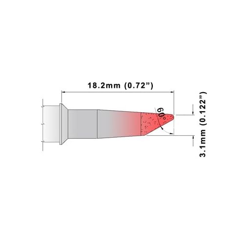 Thermaltronics S60DS023 Hoof 60deg 3.10mm (0.122in) interchangeable for Metcal SSC-639A