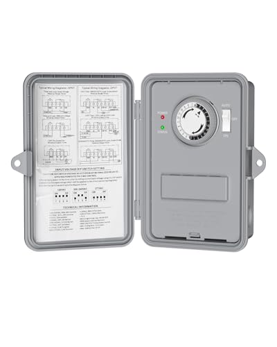 BN-LINK Mechanical Pool Pump Timer - Heavy Duty 24-Hour Programmable Outdoor Timer Box