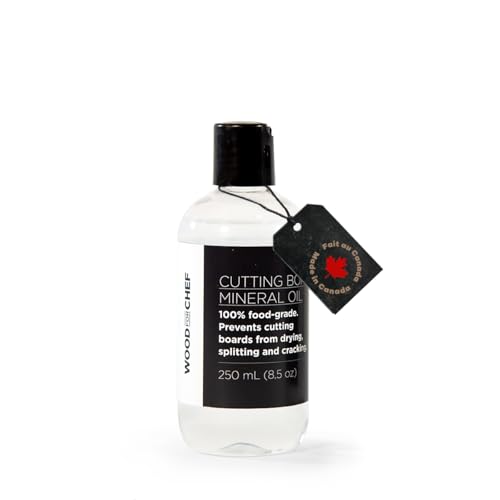WoodForChef Clear Food Grade Mineral Oil (8.5 oz) | Food Safe for Cutting Boards & Kitchen Utensils
