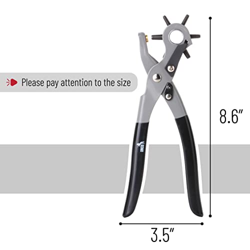 UNCO- Leather Hole Punch Tool, 5/64", 3/32", 7/64", 1/8", 5/32", 3/16"