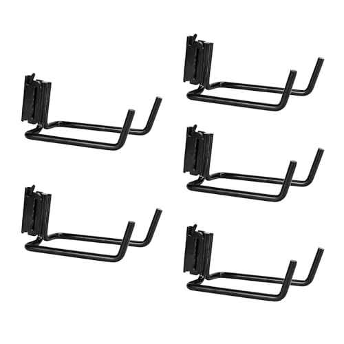 E-Track Heavy Duty J Hook Hanger, Durable Steel Tool Hanger for Shovels, Long-Handled Tools, Cargo Vans, Enclosed Trailers | X-Track Accessories for Cargo Tie-Down Systems (Black) (5)