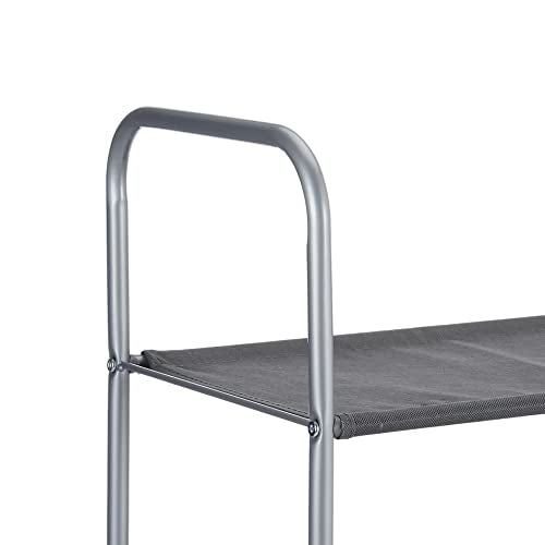 Freestanding Closet Organizer with Fabric Bins & Shelves, Grey, 32.7" x 12.2" x 31"
